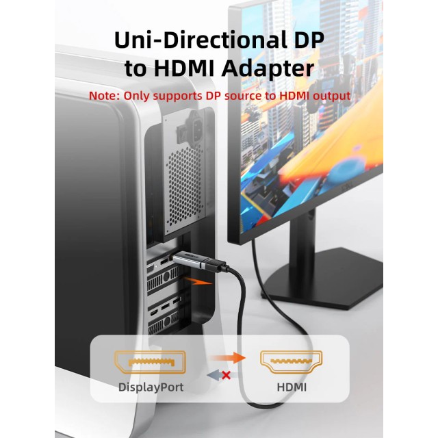 CABLETIME αντάπτορας DisplayPort σε HDMI CT-DMHF4K-AG3, 4K/30Hz, γκρι