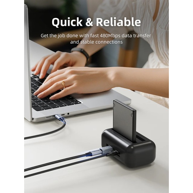 CABLETIME αντάπτορας USB-C σε USB Type B CT-CFBM2-AG, 480Mbps, γκρι