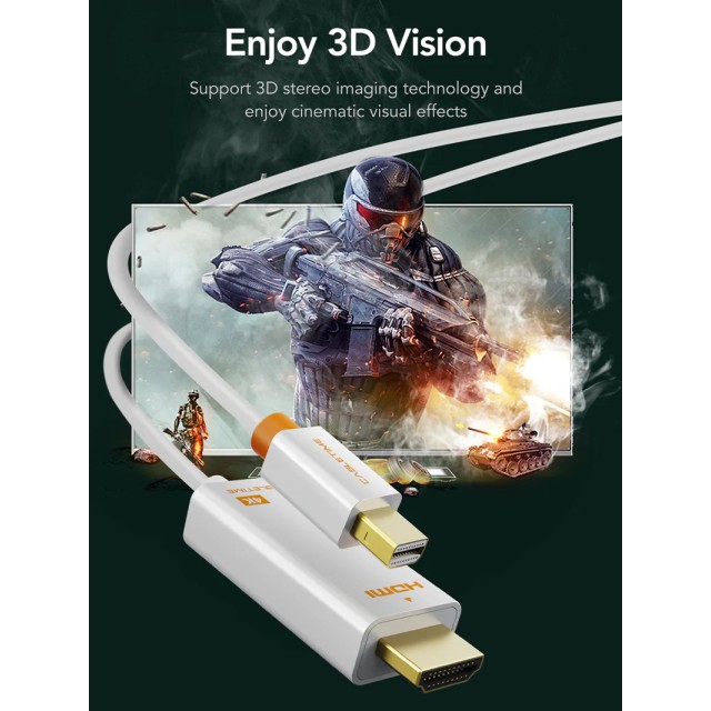 CABLETIME καλώδιο mini DisplayPort σε HDMI CT-AV588-03G4K, 4K/30Hz, 1m, λευκό
