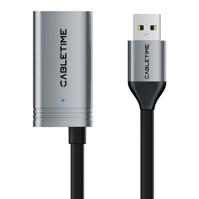 CABLETIME καλώδιο προέκτασης USB CT-AMAFA3, active, 5Gbps, 5m, μαύρο
