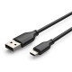 CABLETIME καλώδιο micro USB σε USB CT-C165-05G, 2.4A, 480Mbps, 0.25m, μαύρο