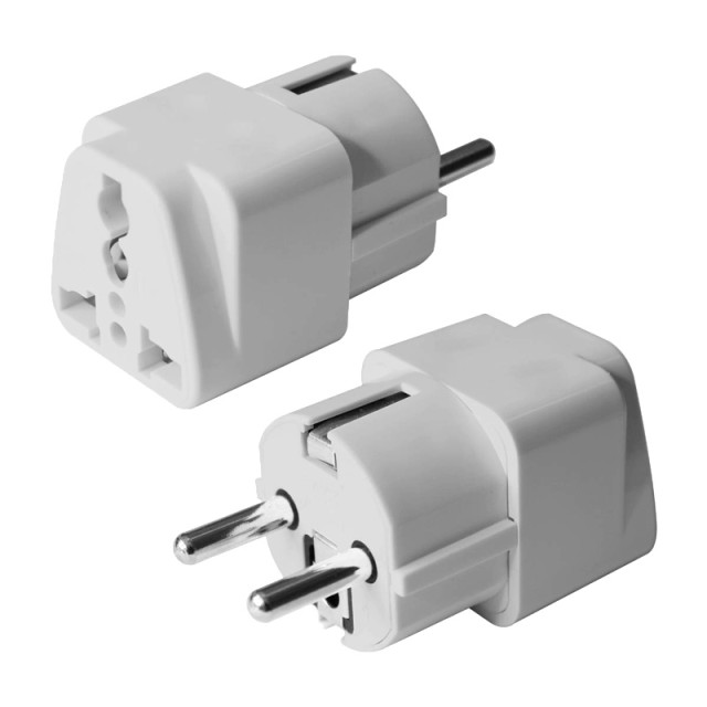 POWERTECH αντάπτορας ρεύματος PT-1544 German type/Universal, copper, λευκός