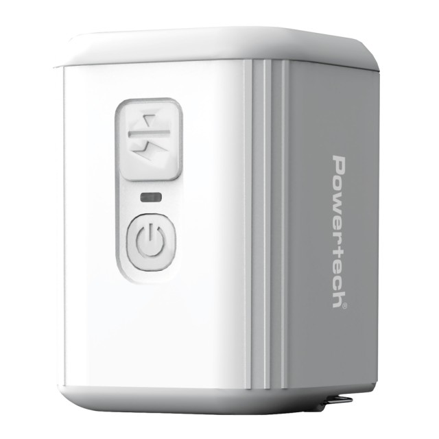 POWERTECH μίνι τρόμπα PT-1553 με φακό, 5W, επαναφορτιζόμενη, λευκή