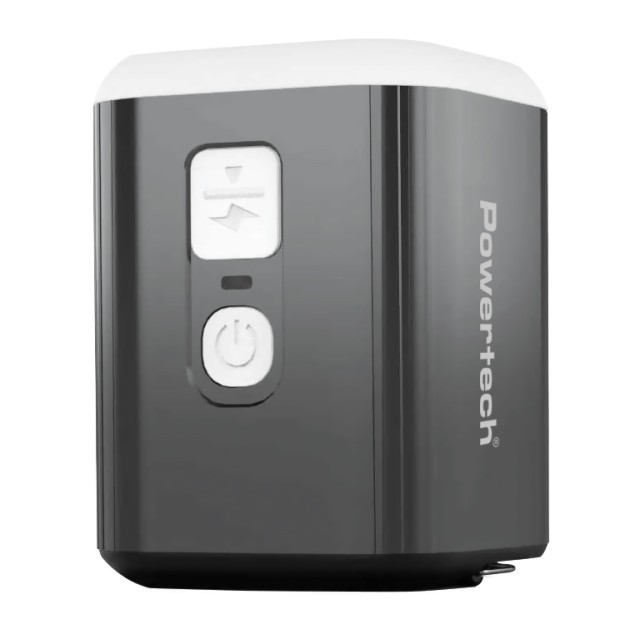 POWERTECH μίνι τρόμπα PT-1554 με φακό, 5W, επαναφορτιζόμενη, μαύρη