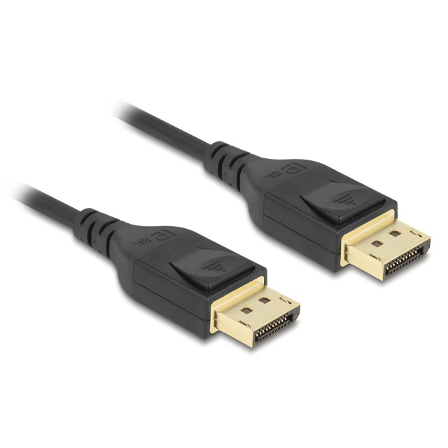 DELOCK καλώδιο DisplayPort 85660, certified, 8K/60Hz, 32.4 Gbps, 2m, μαύρο