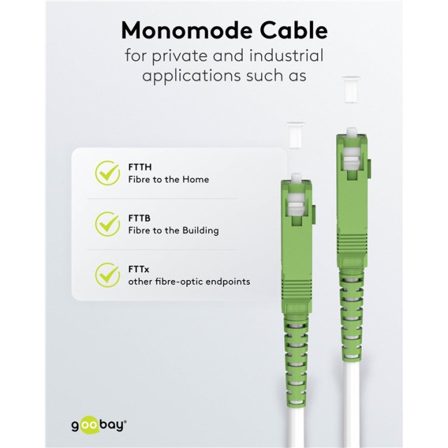 GOOBAY καλώδιο οπτικής ίνας SC-APC 59604, Singlemode OS2, 20m, λευκό