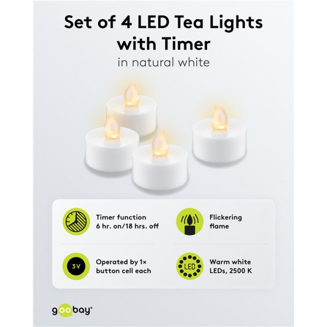 GOOBAY σετ LED φωτιστικά ρεσώ 77752, 2500K, IP20, 4τμχ