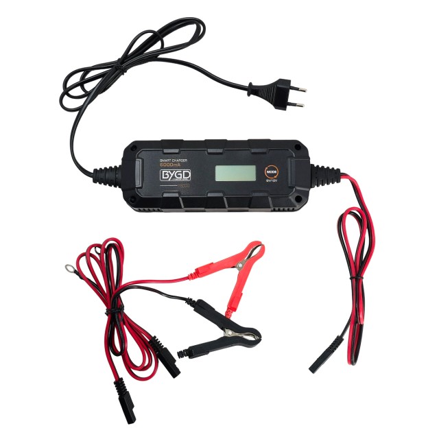 BYGD φορτιστής & συντηρητής μπαταρίας αυτοκινήτου F6000 με οθόνη, 6-12V/6A