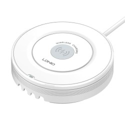 LDNIO σταθμός φόρτισης AW003, USB-C/3x USB/wireless, 32W, PD/QC, λευκός