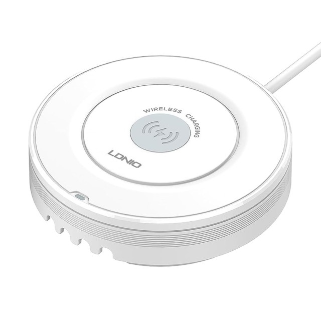 LDNIO σταθμός φόρτισης AW003, USB-C/3x USB/wireless, 32W, PD/QC, λευκός