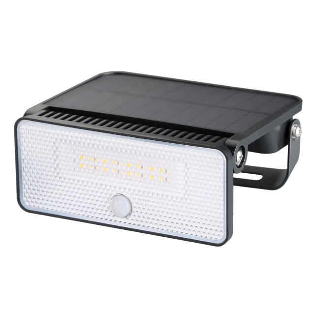 POWERTECH LED ηλιακό φωτιστικό PT-1517 με αισθητήρα κίνησης, 8W, 1800mAh, μαύρο