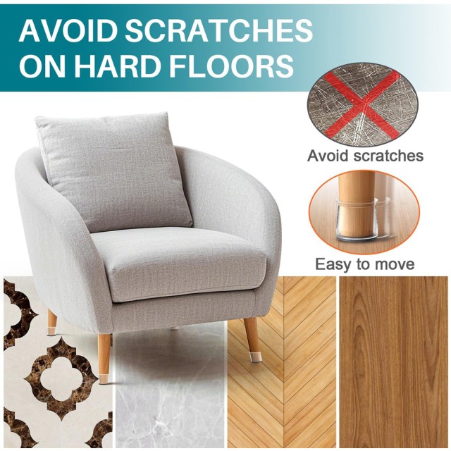 HOME USE προστατευτικές τάπες επίπλων HUH-0258, 16-23mm, διάφανες, 24τμχ