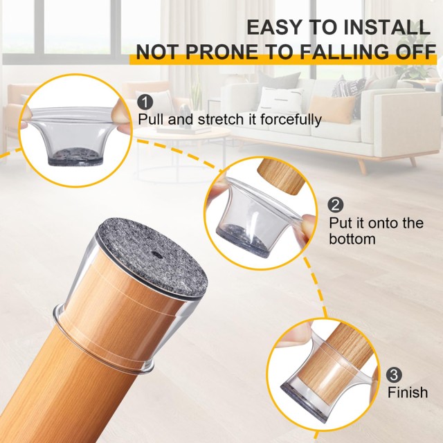 HOME USE προστατευτικές τάπες επίπλων HUH-0258, 16-23mm, διάφανες, 24τμχ