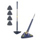 HOME USE τριγωνική σφουγγαρίστρα HUH-0257 με 4x πανιά μικροϊνών, προσαρμόσιμο ύψος, μπλε