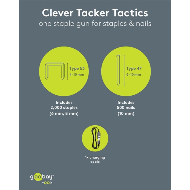 GOOBAY καρφωτικό μπαταρίας για καρφιά & συνδετήρες 77819, 1500mAh