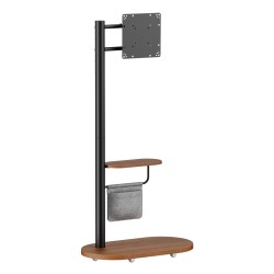 BRATECK βάση τηλεόρασης δαπέδου FS54-22T-02W, 17-43", έως 15kg, με ράφι & ροδάκια, μαύρη