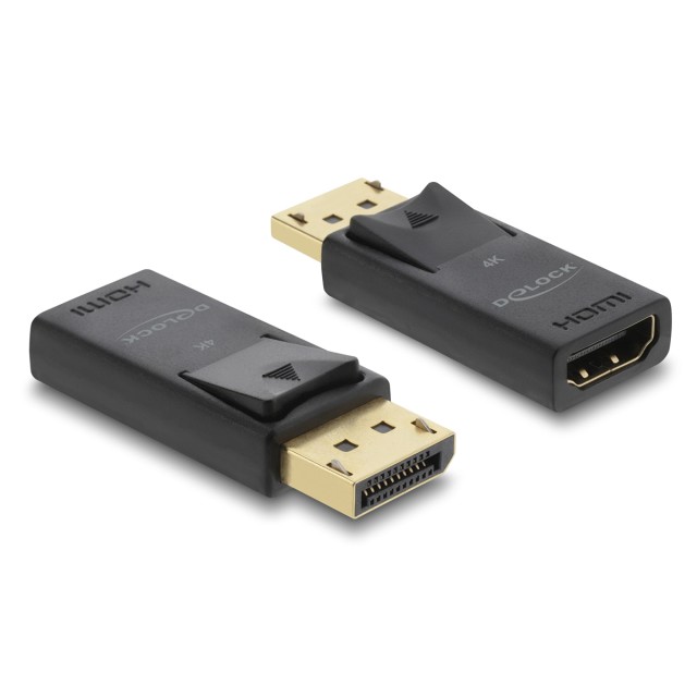 DELOCK αντάπτορας DisplayPort σε HDMI 61086, 4K/60Hz, active, μαύρος