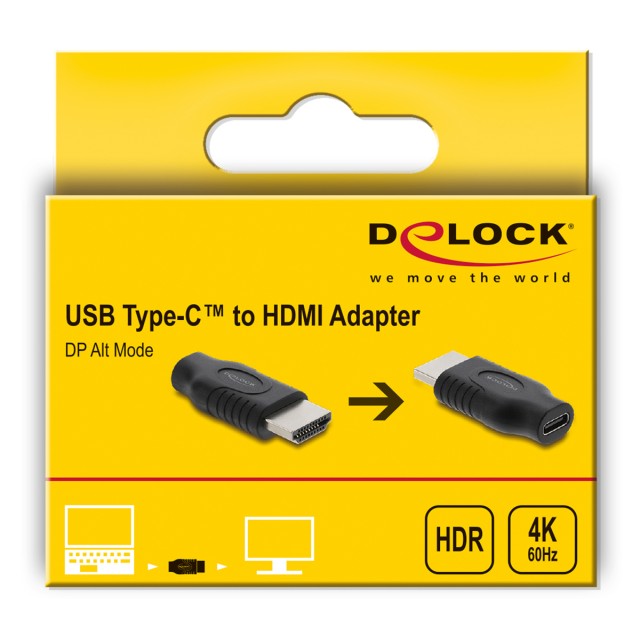 DELOCK αντάπτορας HDMI σε USB-C 61075, 4K/60Hz, μαύρος