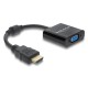DELOCK αντάπτορας HDMI σε VGA 61077, 1080p, μαύρος