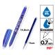 MP στυλό διαρκείας PE217A με ανταλλακτικό μελάνι, erasable, 0.7mm, μπλε