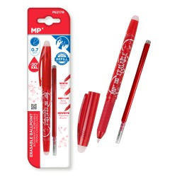 MP στυλό διαρκείας PE217R με ανταλλακτικό μελάνι, erasable, 0.7mm, κόκκινο