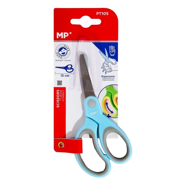 MP παιδικό ψαλίδι χαρτιού PT105, μεταλλική λεπίδα, 13cm, γαλάζιο