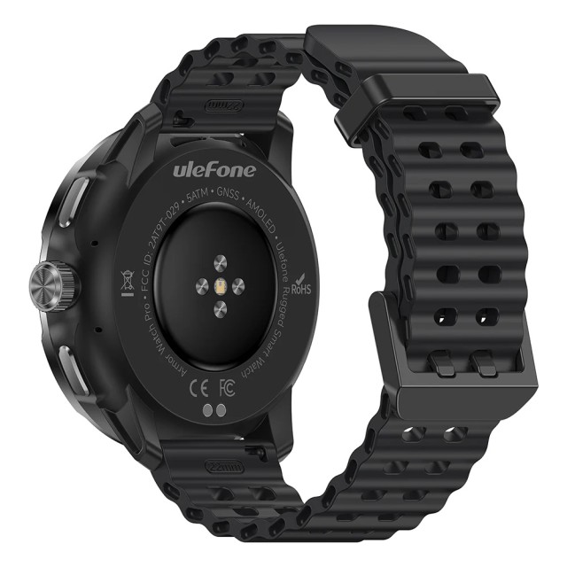 ULEFONE smartwatch Armor Watch Pro, 2x λουράκια, heart rate, 1.50" AMOLED, GPS, 5 ΑΤΜ/IP68/IP69K/MIL-STD-810H, μαύρο
