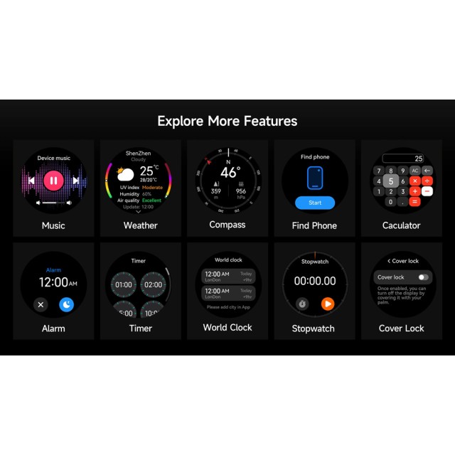 ULEFONE smartwatch Armor Watch Pro, 2x λουράκια, heart rate, 1.50" AMOLED, GPS, 5 ΑΤΜ/IP68/IP69K/MIL-STD-810H, μαύρο