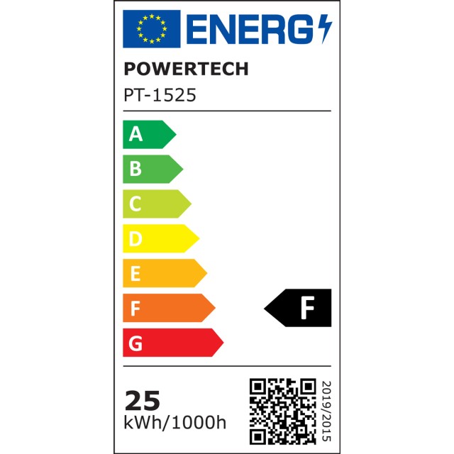 POWERTECH LED φωτιστικό οροφής PT-1525, 25W, 4000K, Φ40x120cm, μαύρο