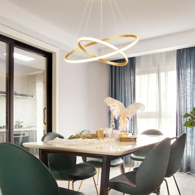 POWERTECH LED φωτιστικό οροφής PT-1528, 40W, 4000K, Φ60x120cm, χρυσό