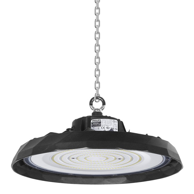 POWERTECH LED φωτιστικό καμπάνα PT-1531, 100W, 6500K, Φ30x11cm, IP65, μαύρο