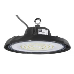 POWERTECH LED φωτιστικό καμπάνα PT-1531, 100W, 6500K, Φ30x11cm, IP65, μαύρο