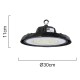 POWERTECH LED φωτιστικό καμπάνα PT-1531, 100W, 6500K, Φ30x11cm, IP65, μαύρο