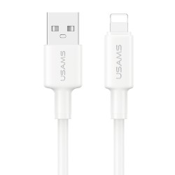 USAMS καλώδιο Lightning σε USB SJ762, 2.4A 12W, 480Mbps, 1m, λευκό