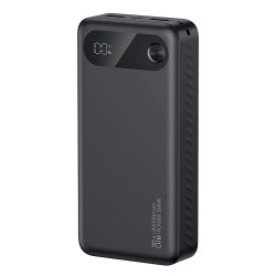 USAMS power bank CD251 με οθόνη, 3x θύρες εξόδου, 20000mAh, PD20W, μαύρο