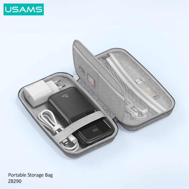 USAMS θήκη οργάνωσης αξεσουάρ US-ZB290, 22x13x7.8cm, γκρι