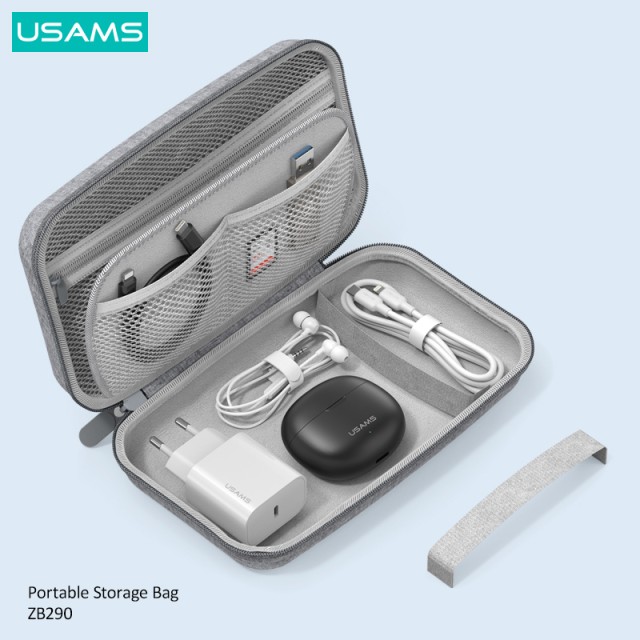 USAMS θήκη οργάνωσης αξεσουάρ US-ZB290, 22x13x7.8cm, γκρι