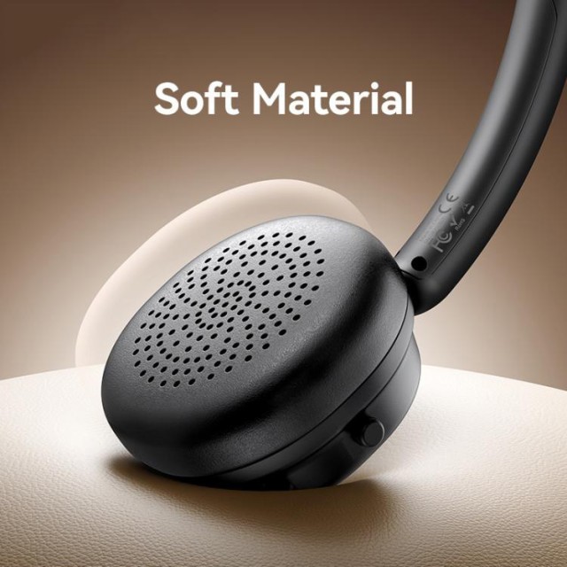 USAMS headphones SR01, ασύρματα, ANC, Φ40mm, 350mAh, μαύρα