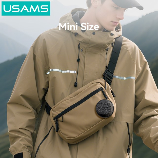 USAMS μίνι φορητό ηχείο YX016, μαγνητικό, 3W, Bluetooth, 700mAh, μαύρο