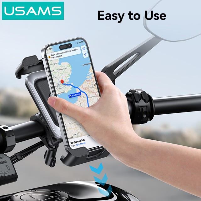 USAMS βάση ποδηλάτου για smartphone ZJ082, μαύρη