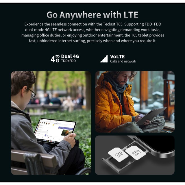 TECLAST tablet T65 με πληκτρολόγιο/στυλό αφής/θήκη, 13.4", 6/128GB, 4G, Android 15, 8000mAh, γκρι