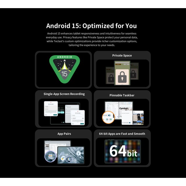 TECLAST tablet T65 με πληκτρολόγιο/στυλό αφής/θήκη, 13.4", 6/128GB, 4G, Android 15, 8000mAh, γκρι