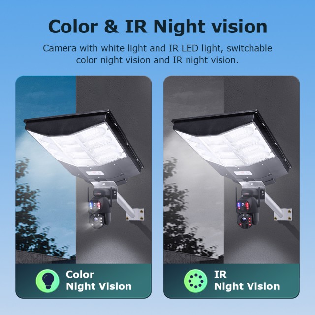 SECTEC smart ηλιακή κάμερα ST-LC598-EU με προβολέα, dual lens, 3MP, 4G, SD, PTZ, IP66