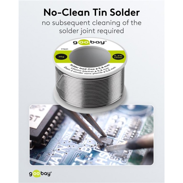 GOOBAY σύρμα συγκόλλησης 77421, Φ0.8mm, lead free, 20g