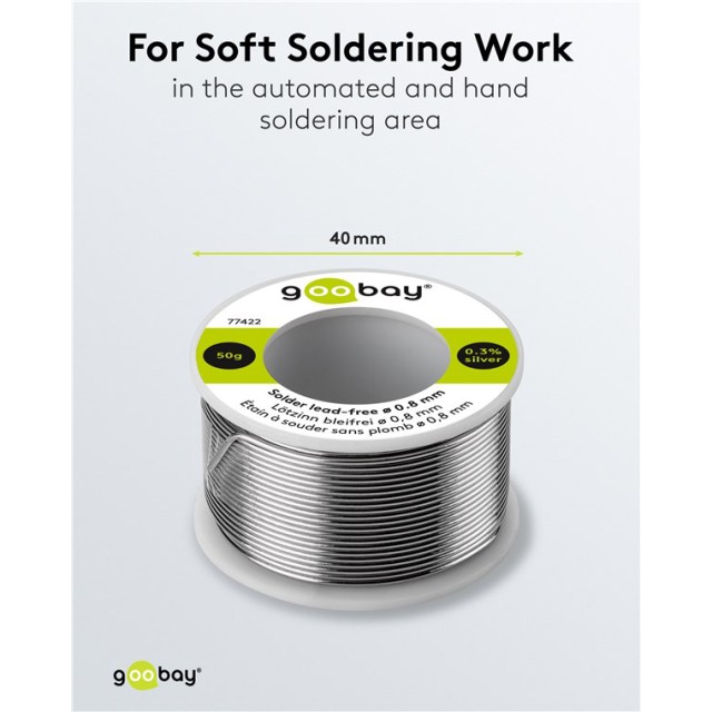 GOOBAY σύρμα συγκόλλησης 77422, Φ0.8mm, lead free, 50g