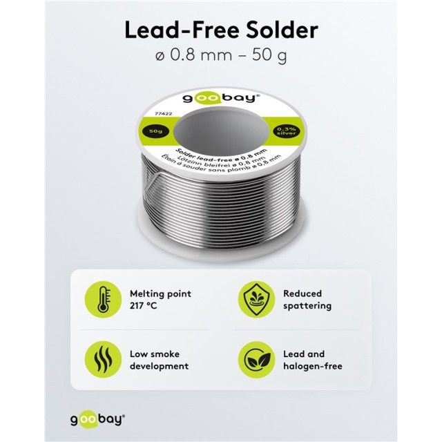 GOOBAY σύρμα συγκόλλησης 77422, Φ0.8mm, lead free, 50g