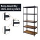 HOME USE μεταλλική ραφιέρα HUH-0261 με 5 ράφια, 90x40x183cm, burned wood