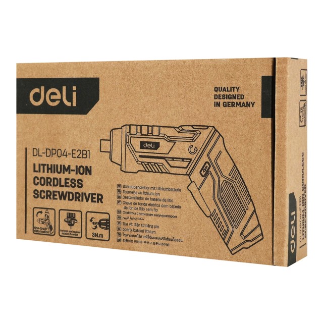 DELI κατσαβίδι μπαταρίας με μύτες DL-DP04-E2B1, LED φακός, 1500mAh