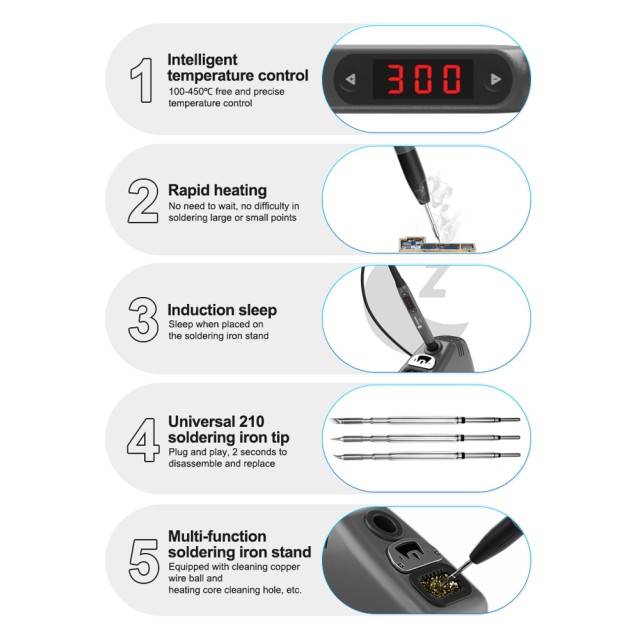 SUNSHINE σταθμός κόλλησης 210 Pro με κολλητήρι, 110W, 100~450 °C