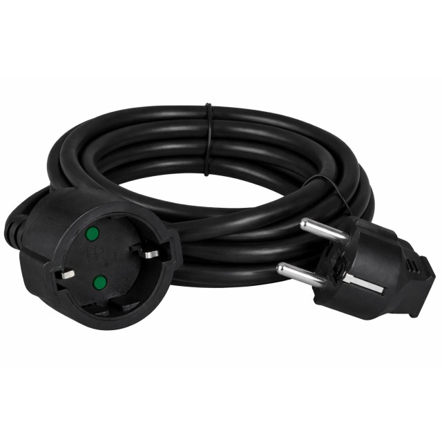 POWERTECH μπαλαντέζα ρεύματος PT-1562, 1x schuko, 16A, 5m, μαύρη